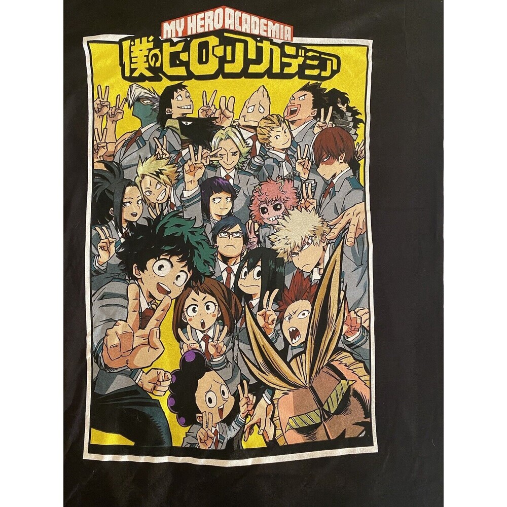 Funimation My Hero Academia Anime Black With Graphic Tshirt Size S